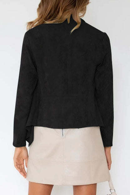 Fashion Casual Solid Patchwork Turndown Collar Outerwear