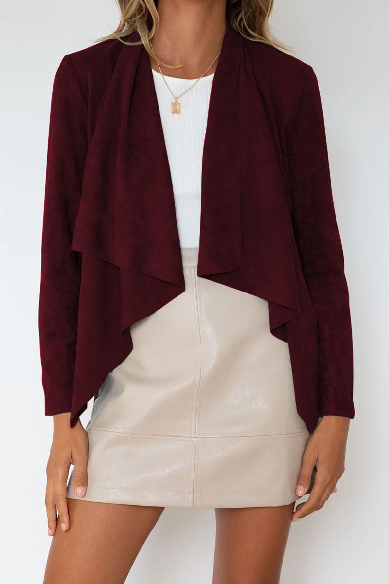 Fashion Casual Solid Patchwork Turndown Collar Outerwear