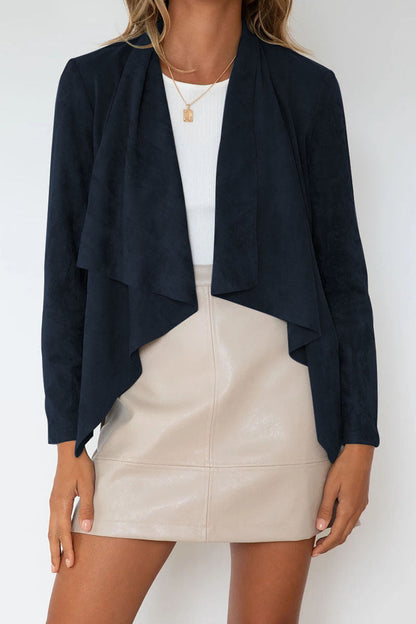 Fashion Casual Solid Patchwork Turndown Collar Outerwear