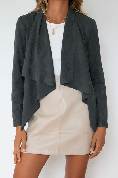 Fashion Casual Solid Patchwork Turndown Collar Outerwear