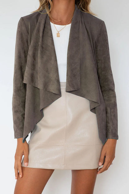 Fashion Casual Solid Patchwork Turndown Collar Outerwear