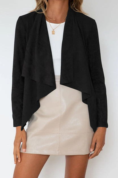 Fashion Casual Solid Patchwork Turndown Collar Outerwear