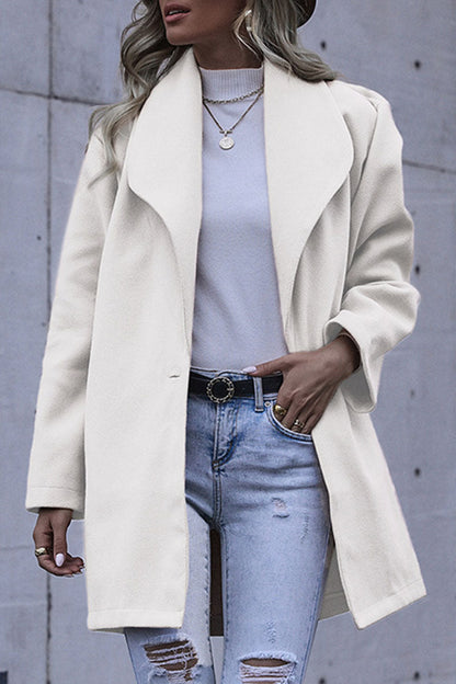 Fashion Casual Solid Patchwork Turndown Collar Outerwear