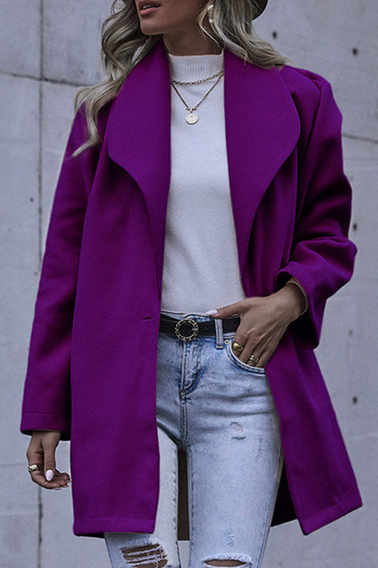 Fashion Casual Solid Patchwork Turndown Collar Outerwear