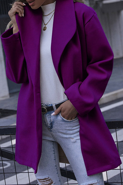 Fashion Casual Solid Patchwork Turndown Collar Outerwear