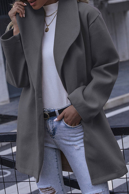 Fashion Casual Solid Patchwork Turndown Collar Outerwear