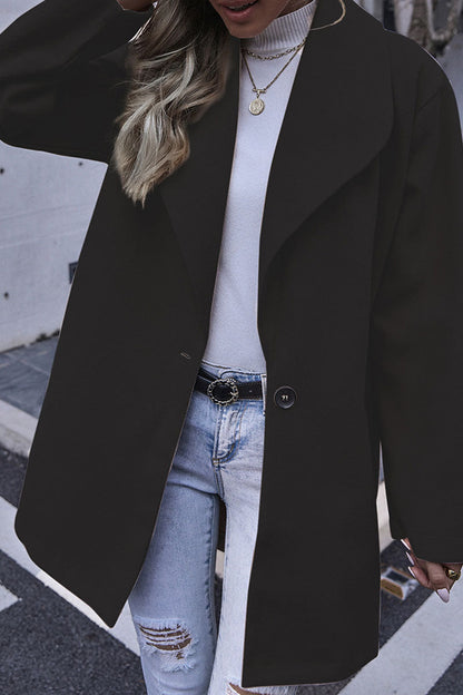 Fashion Casual Solid Patchwork Turndown Collar Outerwear