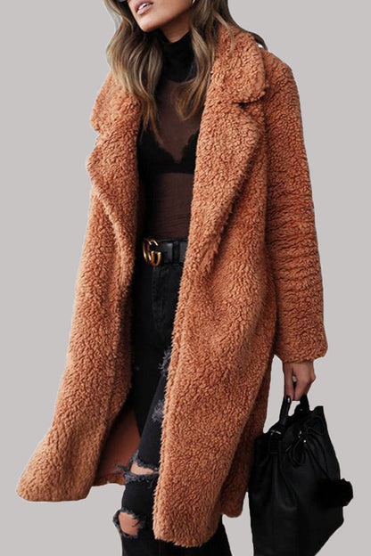 Fashion Street Solid Draw String Turndown Collar Outerwear(6 Colors)