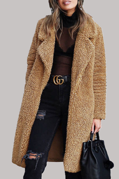 Fashion Street Solid Draw String Turndown Collar Outerwear(6 Colors)