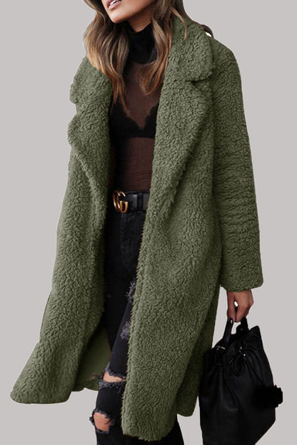 Fashion Street Solid Draw String Turndown Collar Outerwear(6 Colors)