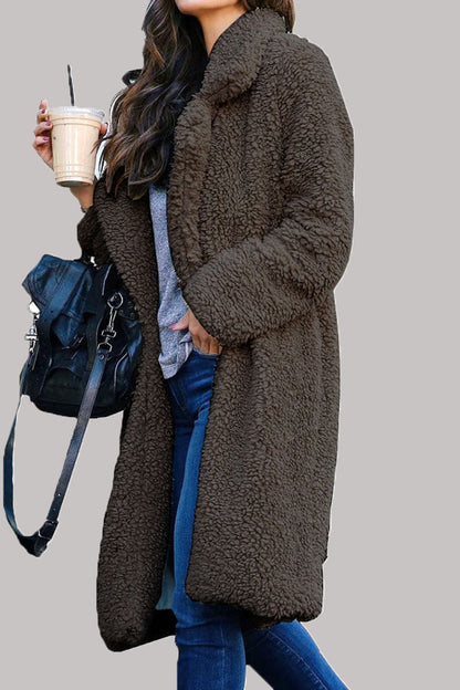 Fashion Street Solid Draw String Turndown Collar Outerwear(6 Colors)