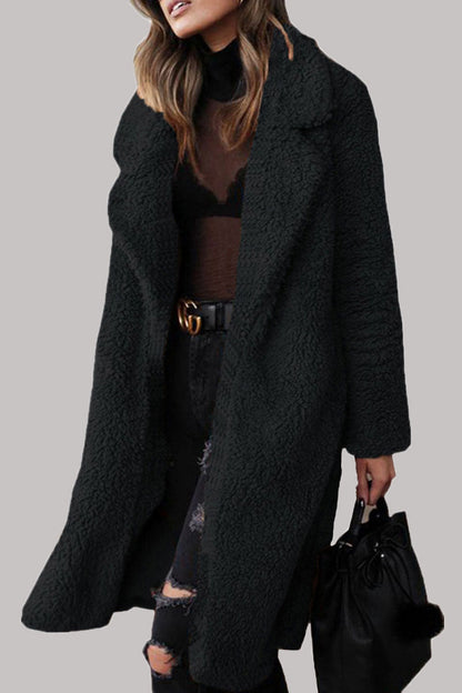 Fashion Street Solid Draw String Turndown Collar Outerwear(6 Colors)