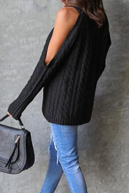 Fashion Casual Solid Split Joint O Neck Tops