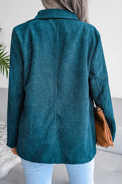 Casual Solid Buckle Turn-back Collar Outerwear(3 Colors)