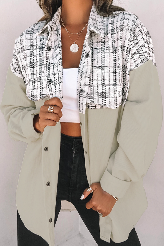 Casual Plaid Split Joint Buckle Outerwear