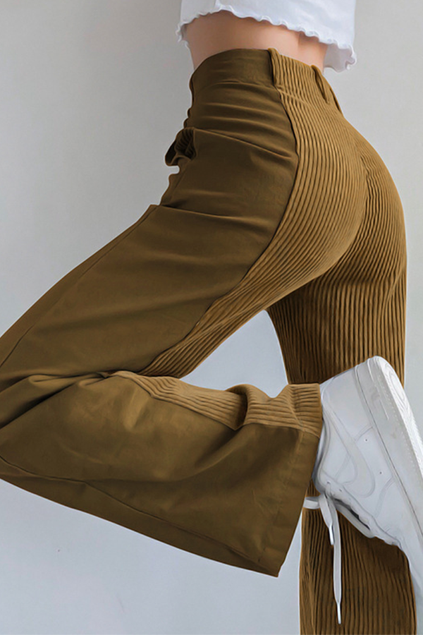 Casual Street Patchwork Contrast High Waist Patchwork Bottoms(6 Colors)