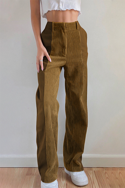 Casual Street Patchwork Contrast High Waist Patchwork Bottoms(6 Colors)