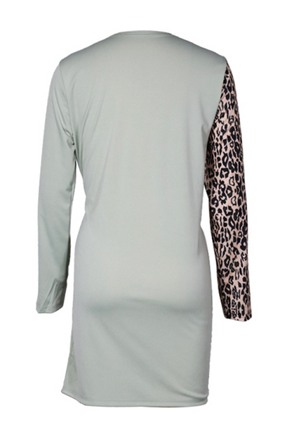 Casual Elegant Leopard Patchwork Strap Design V Neck Outerwear(4 Colors)