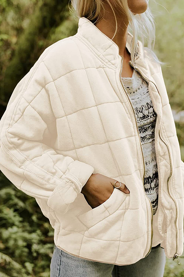 Casual Solid Pocket Zipper Mandarin Collar Outerwear(11 Colors)