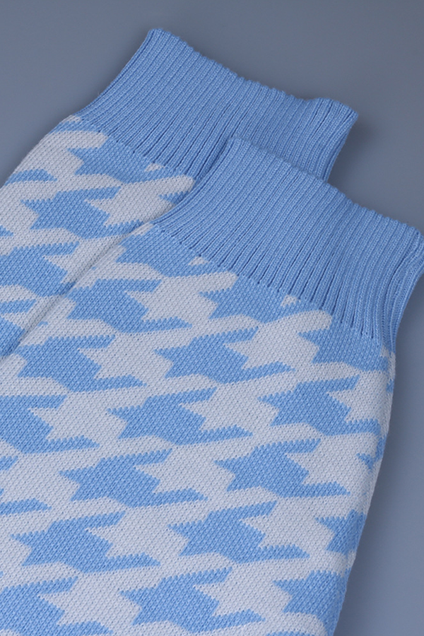 Fashion Street Geometric Patchwork Contrast O Neck Sweater(3 Colors)