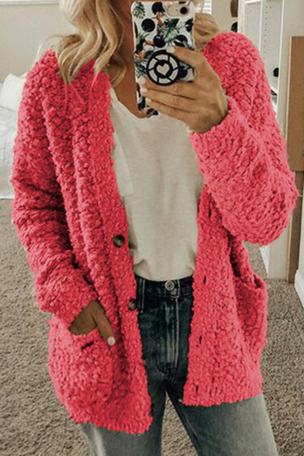 Casual Solid Pocket Buckle Outerwear(10 Colors)