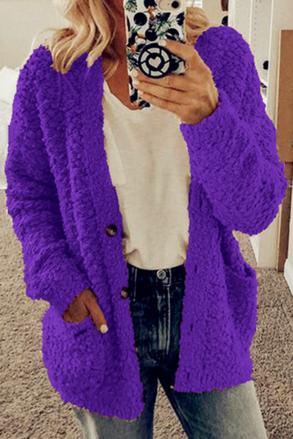 Casual Solid Pocket Buckle Outerwear(10 Colors)