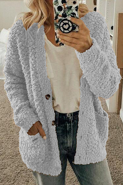 Casual Solid Pocket Buckle Outerwear(10 Colors)