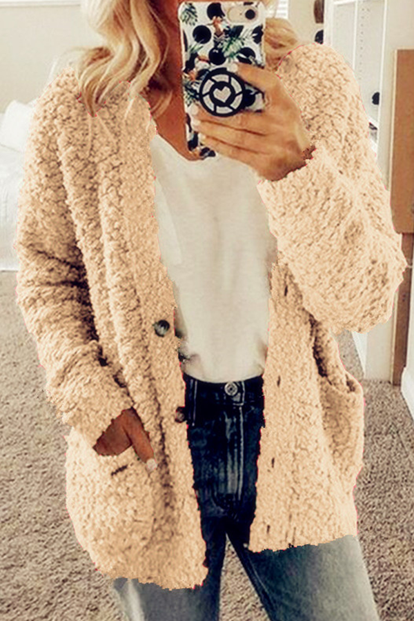 Casual Solid Pocket Buckle Outerwear(10 Colors)