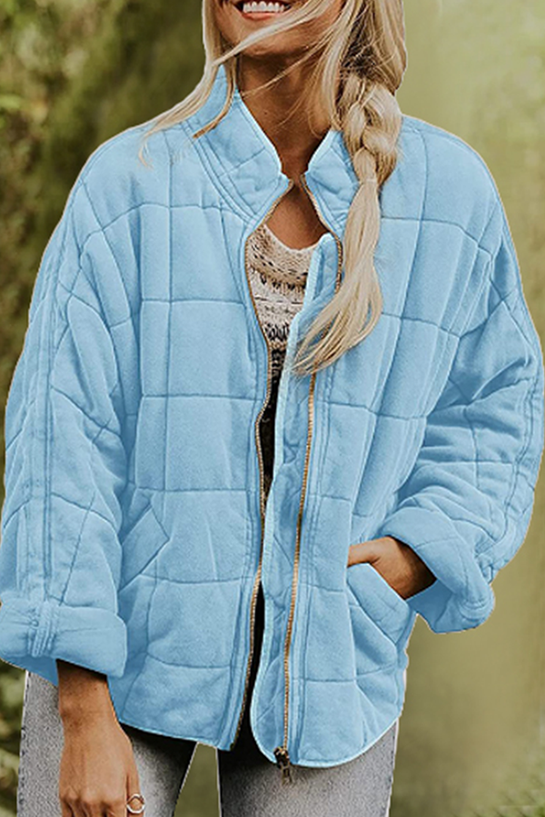 Casual Solid Pocket Zipper Mandarin Collar Outerwear(11 Colors)