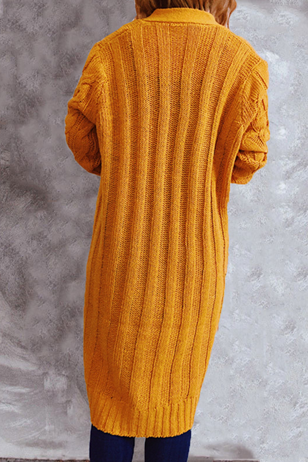 Casual Solid Pocket Buckle V Neck Outerwear