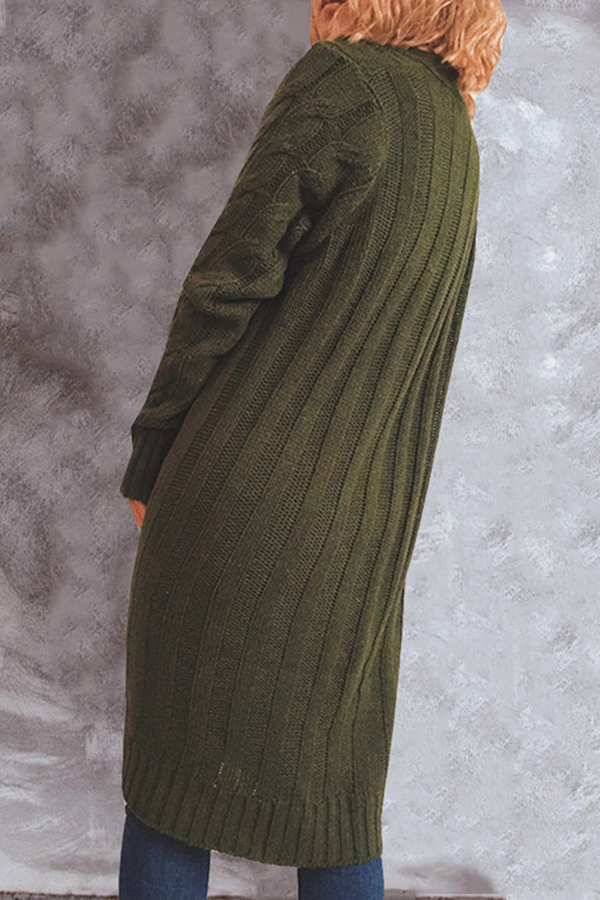 Casual Solid Pocket Buckle V Neck Outerwear