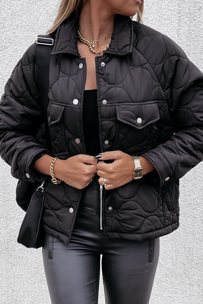 Casual Patchwork Pocket Buckle Turndown Collar Outerwear(3 Colors)