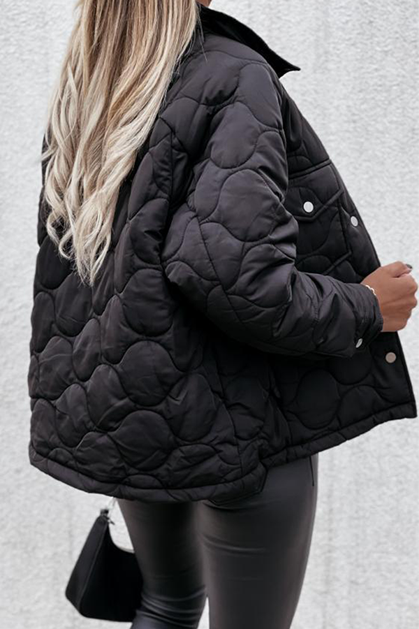 Casual Patchwork Pocket Buckle Turndown Collar Outerwear(3 Colors)