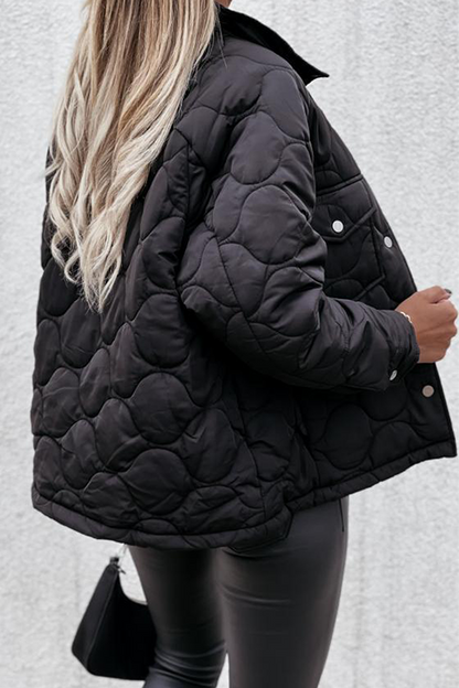 Casual Patchwork Pocket Buckle Turndown Collar Outerwear(3 Colors)