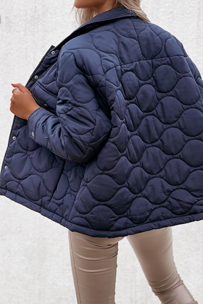 Casual Patchwork Pocket Buckle Turndown Collar Outerwear(3 Colors)