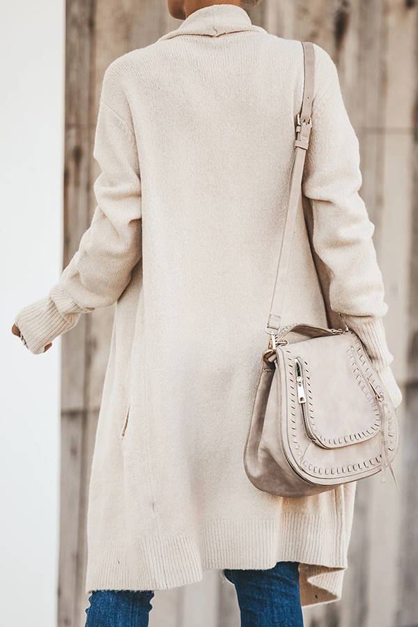 Casual Solid Pocket Turndown Collar Outerwear(6 Colors)