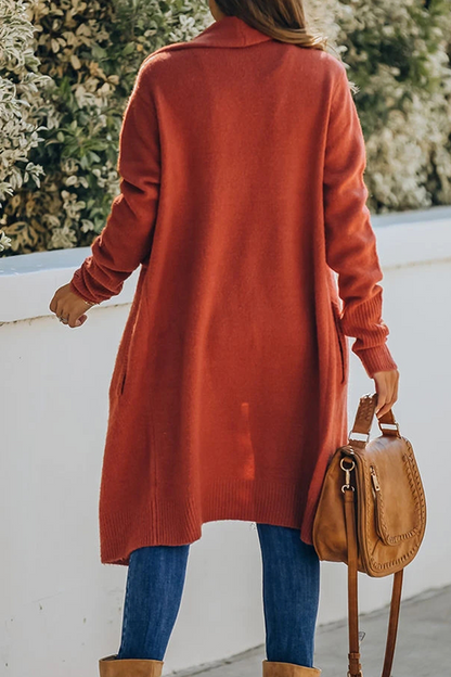 Casual Solid Pocket Turndown Collar Outerwear(6 Colors)