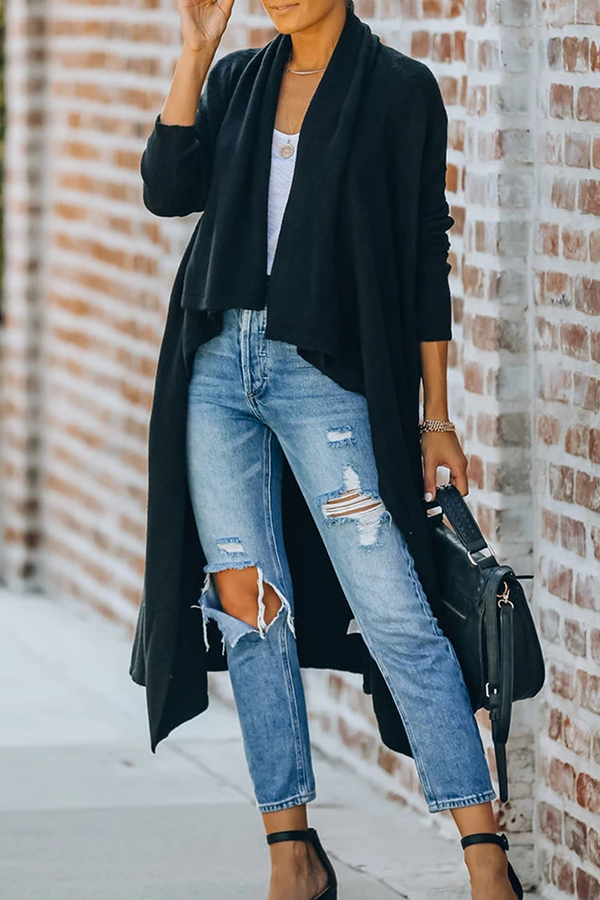 Casual Solid Pocket Turndown Collar Outerwear(6 Colors)