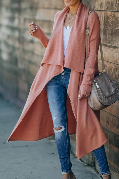 Casual Solid Pocket Turndown Collar Outerwear(6 Colors)