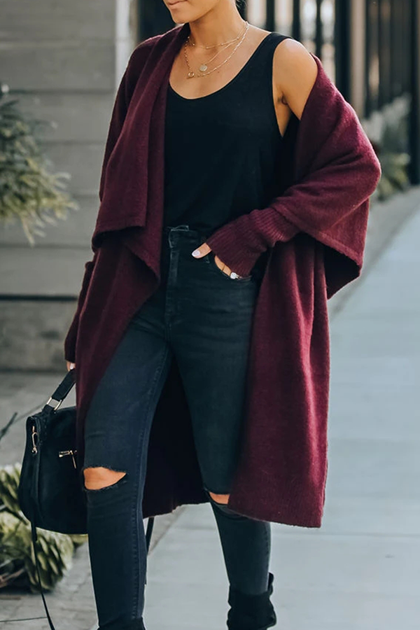 Casual Solid Pocket Turndown Collar Outerwear(6 Colors)