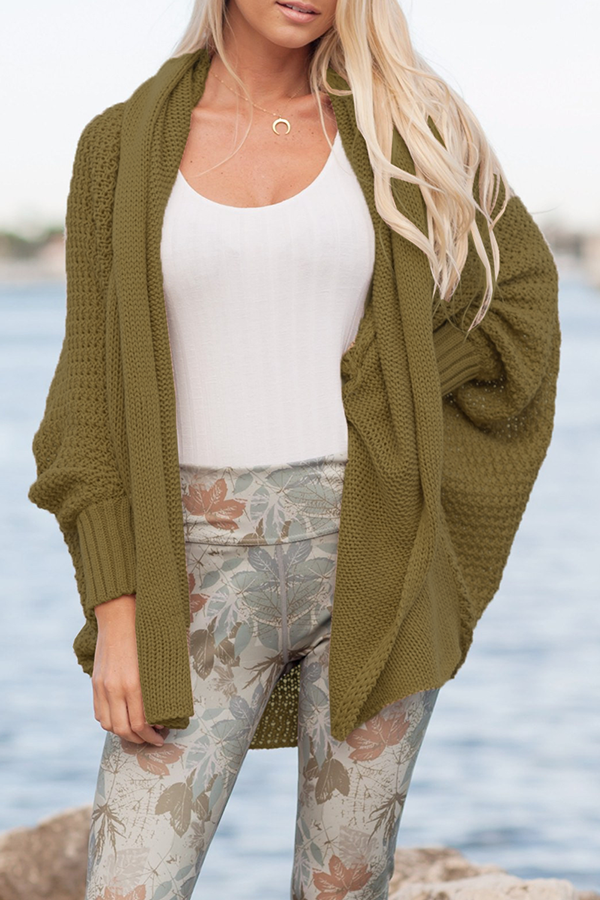 Casual Solid Patchwork Basic Outerwear Sweater