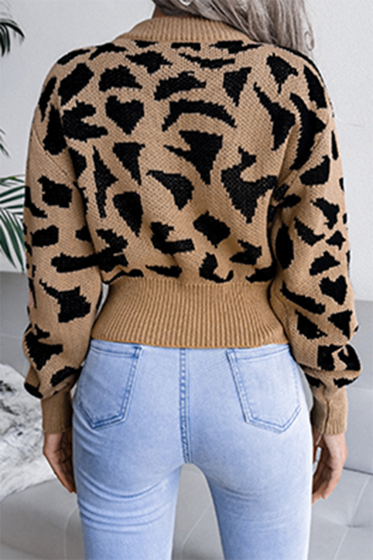 Casual Print Patchwork Contrast O Neck Tops