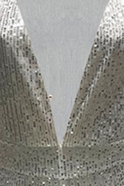 Fashion Elegant Solid Patchwork Backless V Neck Straight Jumpsuits