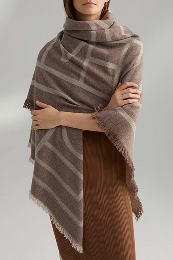 Fashion Elegant Geometric Tassel Patchwork Scarf