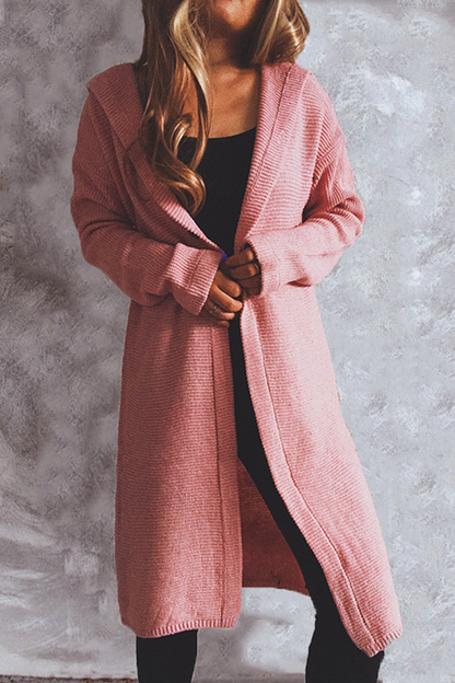 Casual Solid Buttons Basic Hooded Collar Outerwear Sweater(9 Colors)