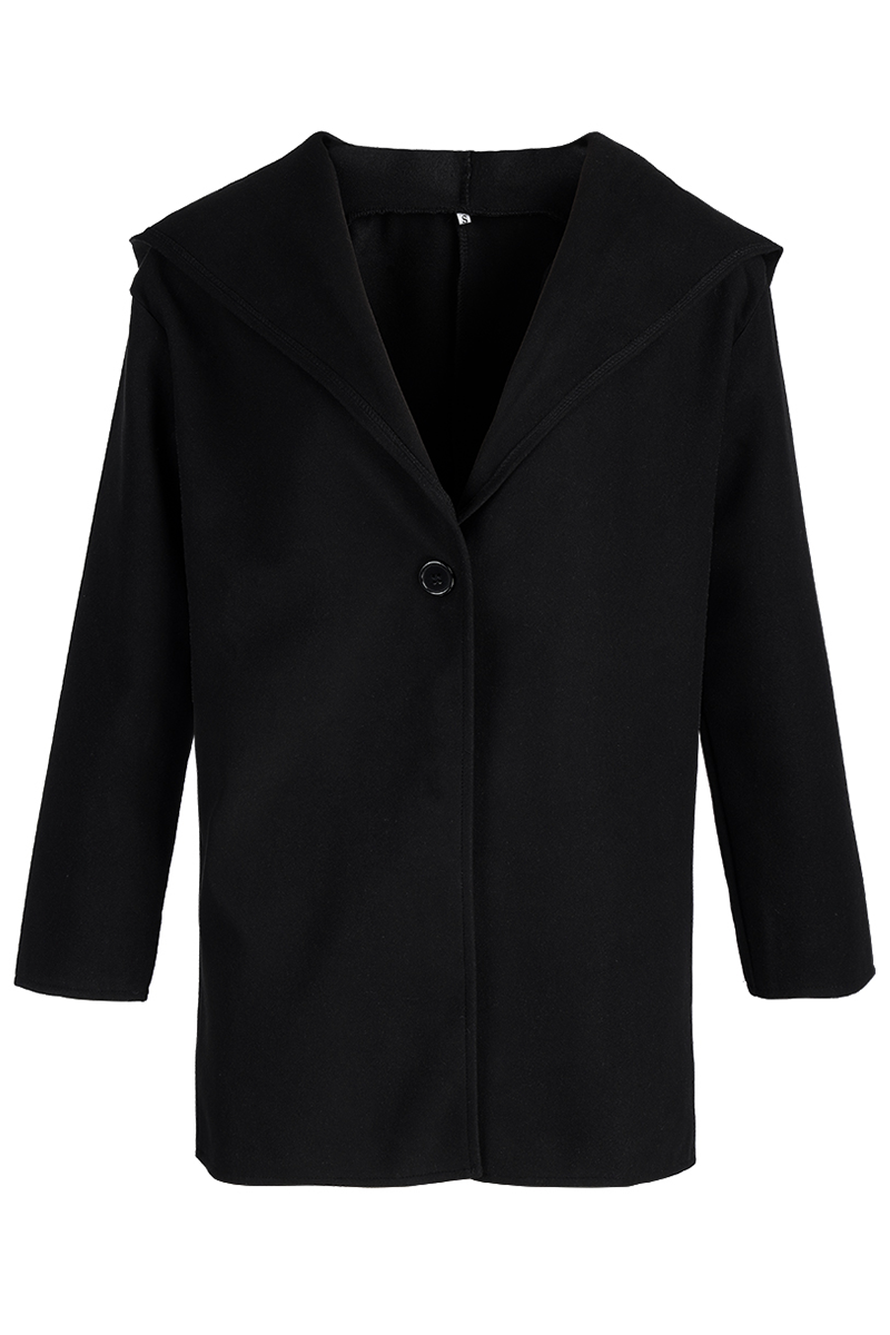 Casual Elegant Solid Patchwork Buttons Hooded Collar Outerwear(7 Colors)