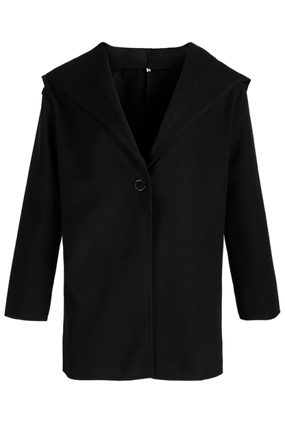 Casual Elegant Solid Patchwork Buttons Hooded Collar Outerwear(7 Colors)