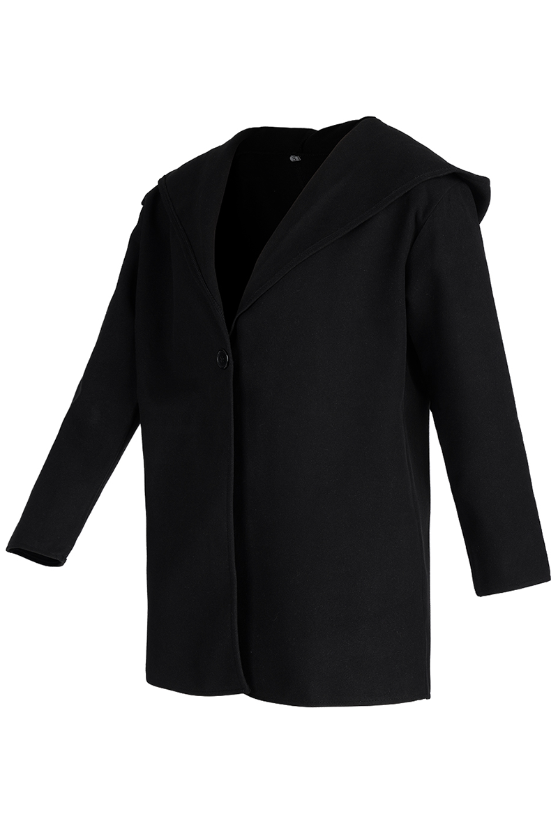 Casual Elegant Solid Patchwork Buttons Hooded Collar Outerwear(7 Colors)