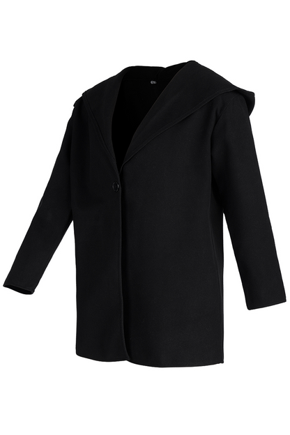 Casual Elegant Solid Patchwork Buttons Hooded Collar Outerwear(7 Colors)