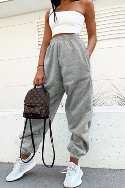 Casual Solid Split Joint Harlan Harlan Solid Color Bottoms